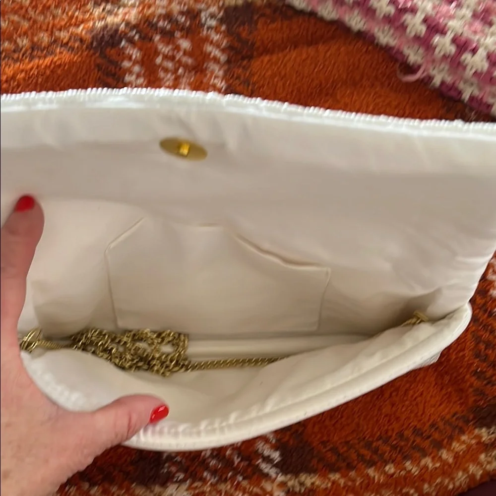 Embroidered Cream Clutch by Lisi Lerch - Picture 5 of 6